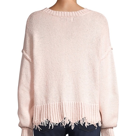 Wildfox NWT First Kiss Luna Knit Pink Red Lips Distressed Hem Cuffs Sweater M - Picture 10 of 14
